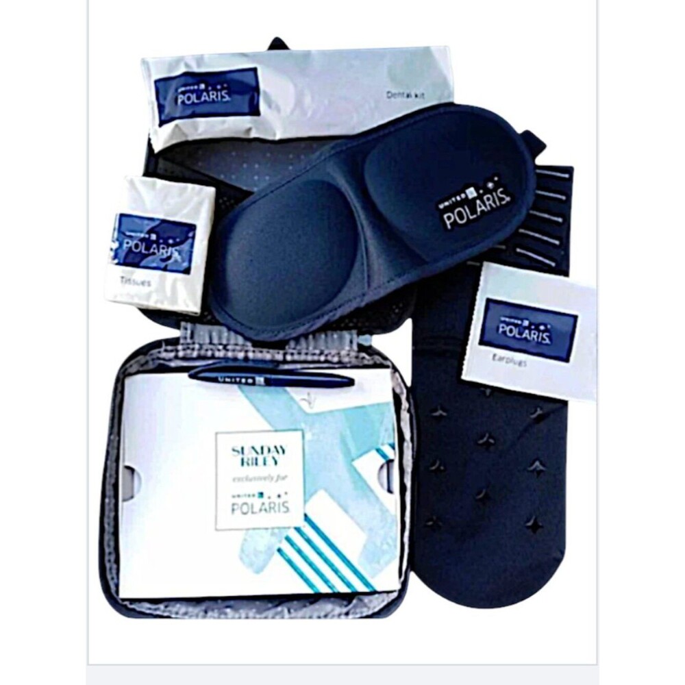 Polaris United Airlines Business First Class 2 Amenity Dop Kits 1 Full 1 Empty